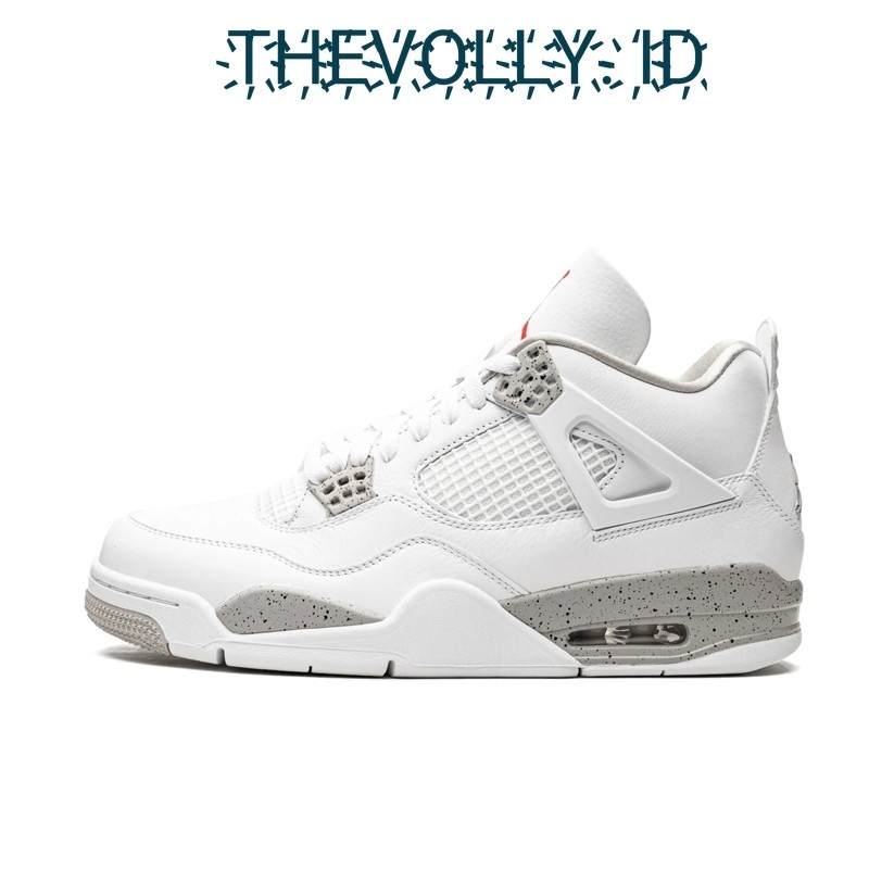 Sepatu Air Jordan 4 Retro White Oreo BNIB Original / Sneakers Pria