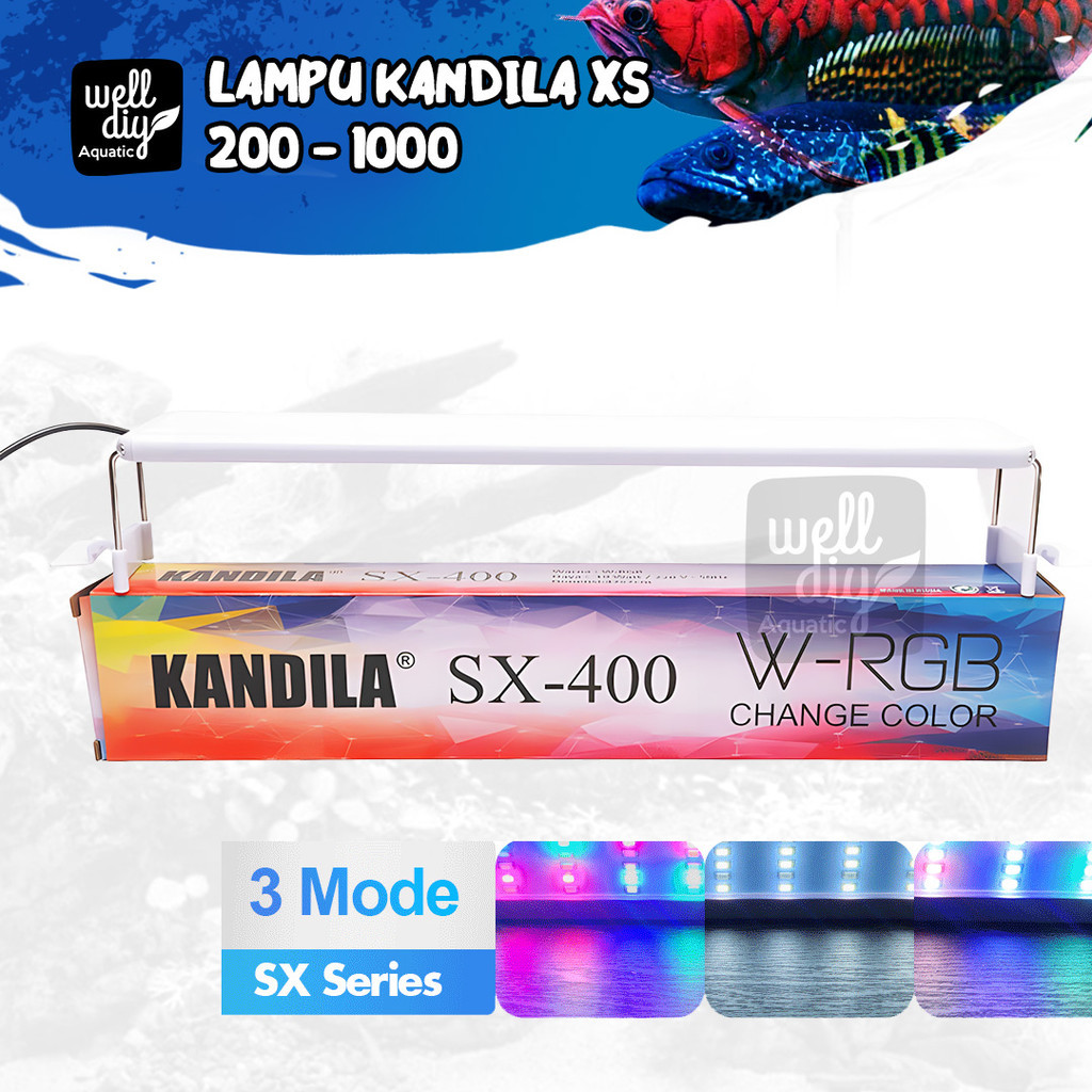 Lampu Aquarium KANDILA SX Series WRGB 3 Mode Warna LED Aquascape KANDILA SX 200 300 400 500 600 800 