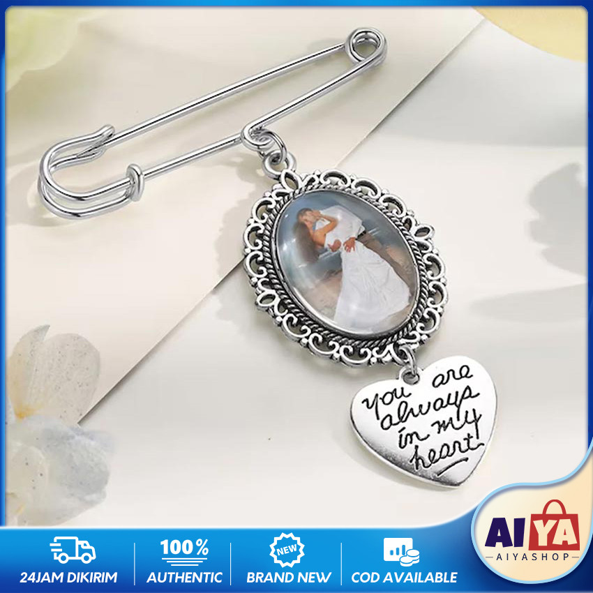 Locket Custom Foto Pin Bros Charm Liontin Locket Stainless Steel Insert Paper Photo Inside