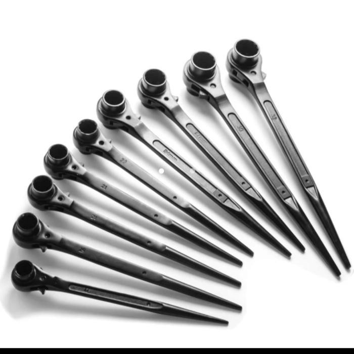 Kunci Ring Rachet Scafolding Torsi 2 Arah Bolak-Balik Rachet ukuran 17