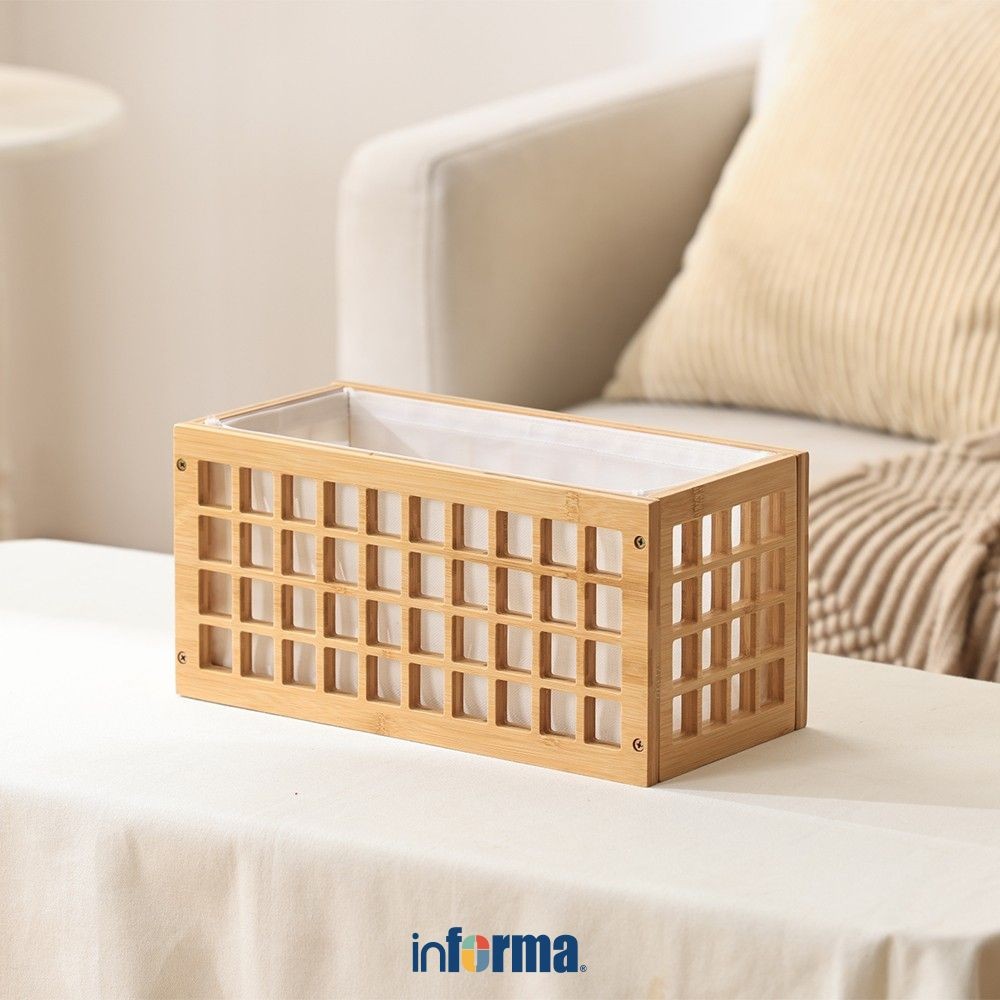 Informa 34.5x16.5x16.5 cm Kenji Kotak Penyimpanan Bambu Organizer Tempat Barang Rak Serbaguna Keranj