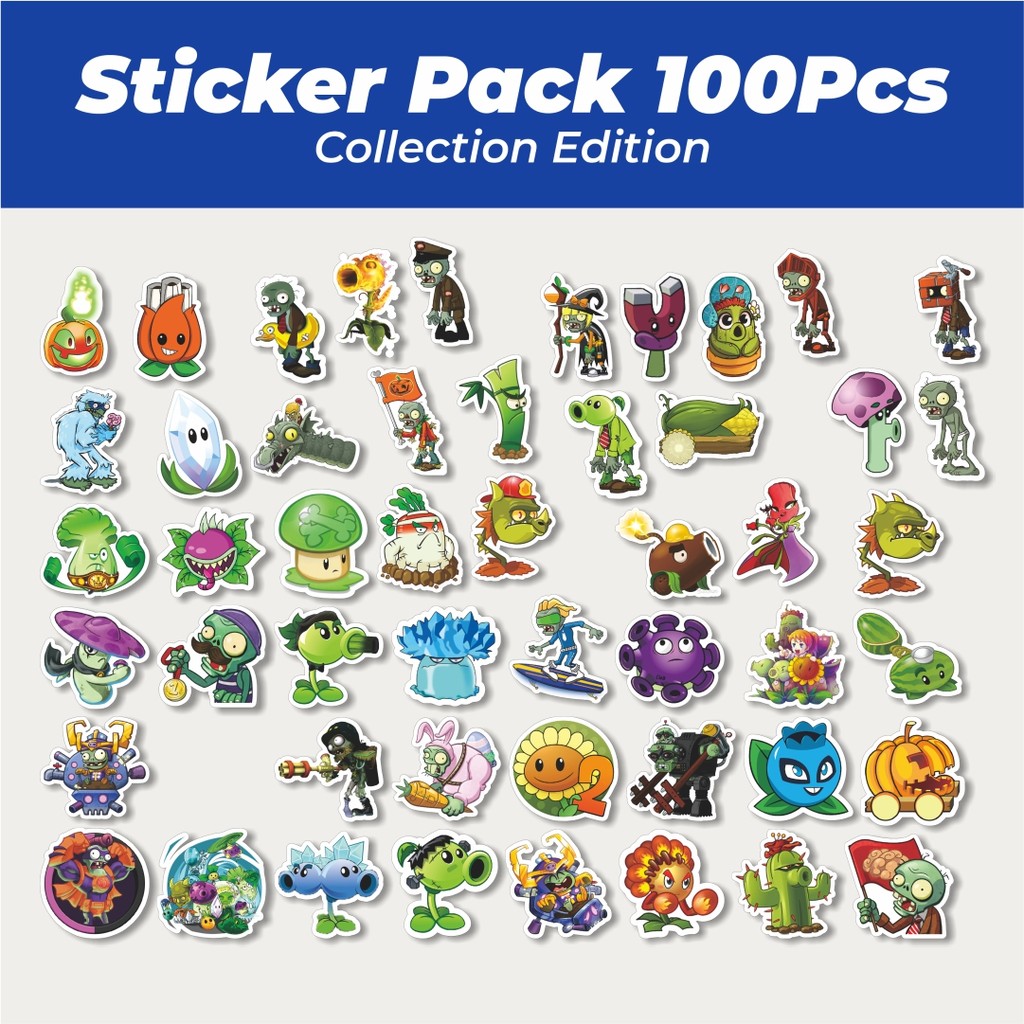 

Hot Stiker Game Series PLANT vs ZOMBIE Character Mix 6 Lucu Anti Air Stikers Berperekat Waterproof Sticker Decal Buat Motor Helm Buku Journal Koper Casing HP Laptop Botol Minum
