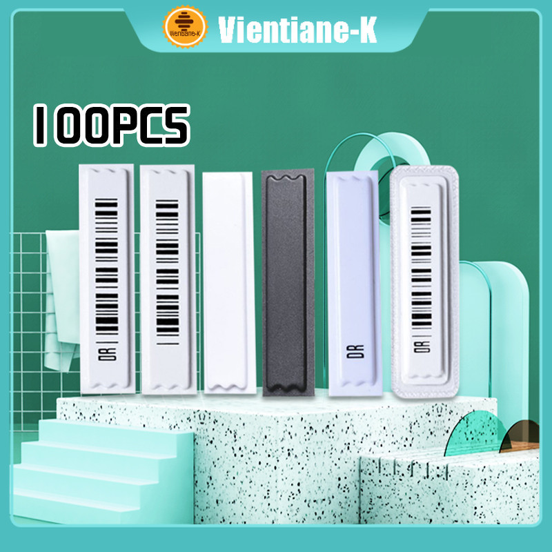 

100Pcs DR Soft Tag 58KHZ / Barcode Anti Theft Label / Alarm Anti Pencurian