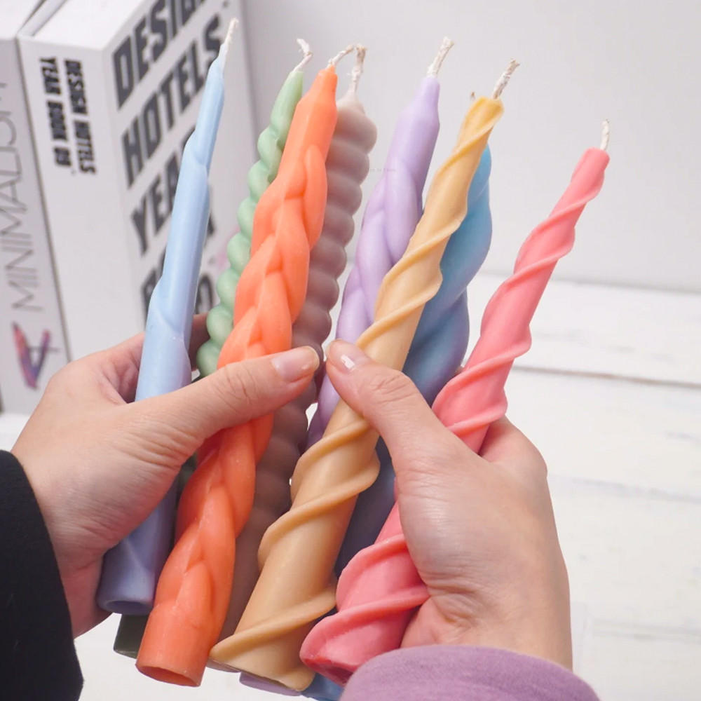 

Geometry Candle Silicone Mold DIY Long Rod Spiral Twist Shape Candles Making Supplies Resin Soap Chocolate Molds Home Craft Deco