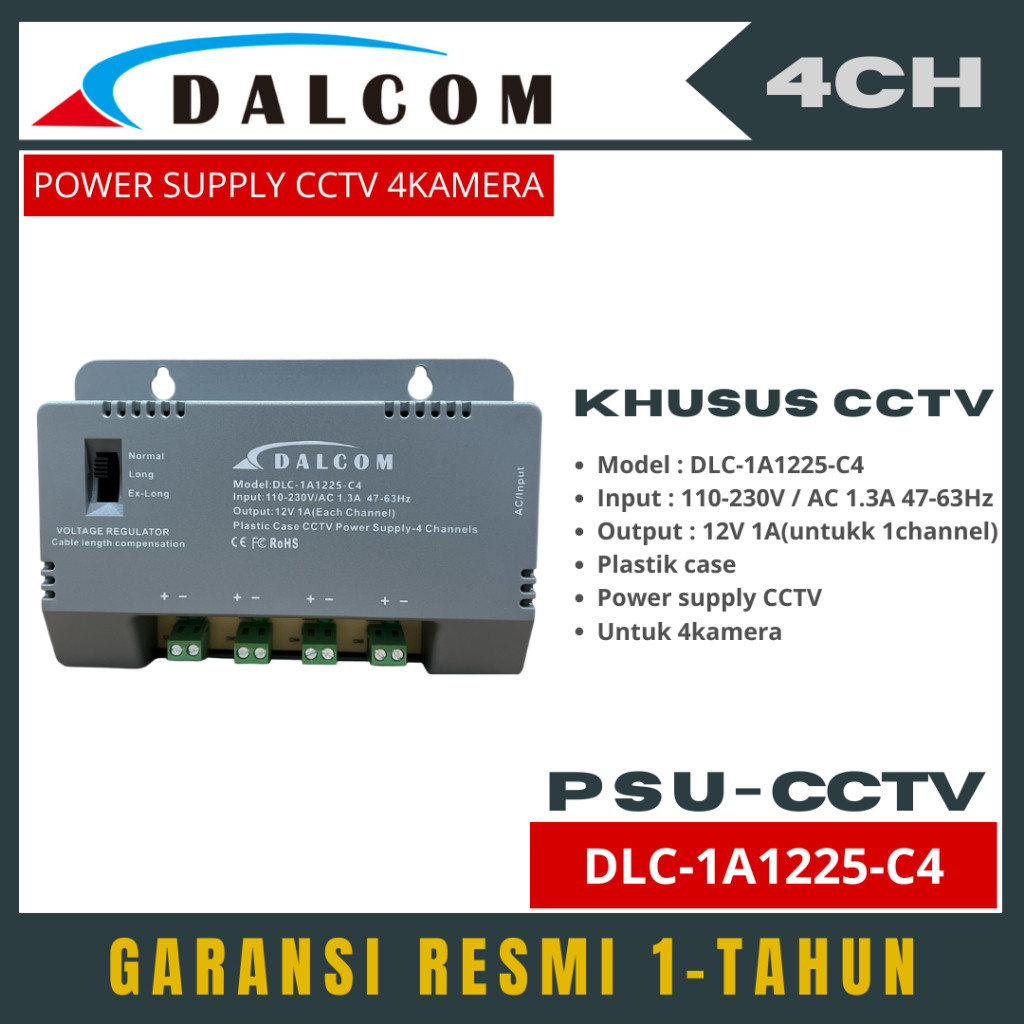 DALCOM PSU 4 CHANNEL POWER SUPPLY CCTV