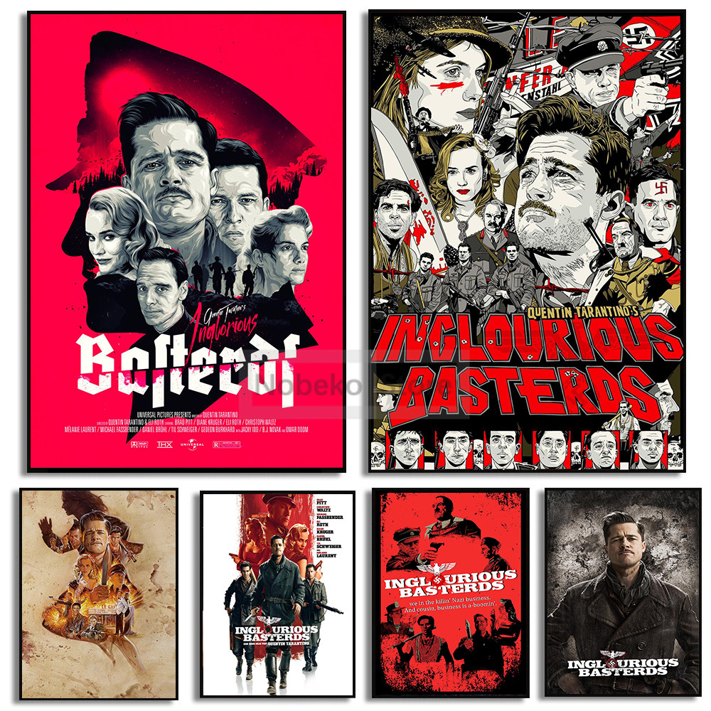 

Classic War Movies Inglourious Basterds Poster Quentin Film Prints Canvas Painting Wall Art Picture Home Room Movie Lovers Decor