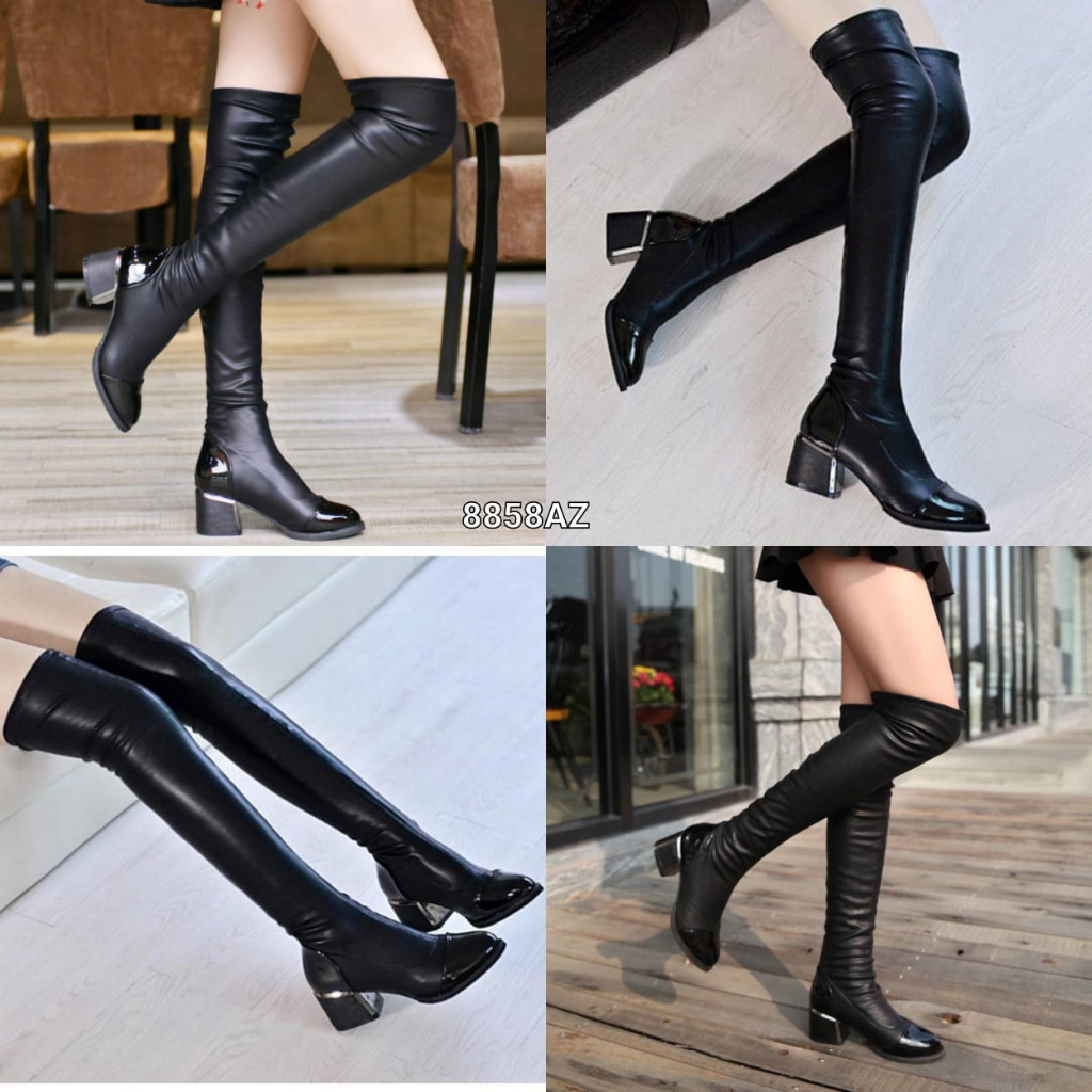 HOT IVEE BOOTS WINTER OVERKNEE LEATHER ELASTIC #8858AZ