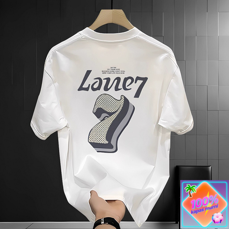 Kaos Pendek Katun Kasual Pria Shopee dengan Cetak Angka 7 Trendy