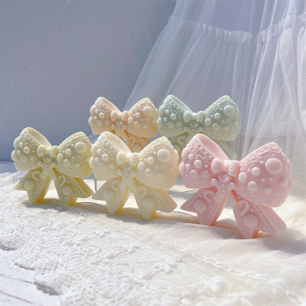 

Gingerbread Christmas Bowknot Silicone Candle Mold Xmas Bows Silicone Mold Soy Wax Silicone Mould Kit Handmade Tool