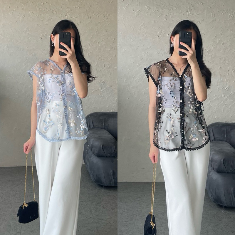 Anain Outer | Lueena | Outer brokat Vest brokat Lace outer