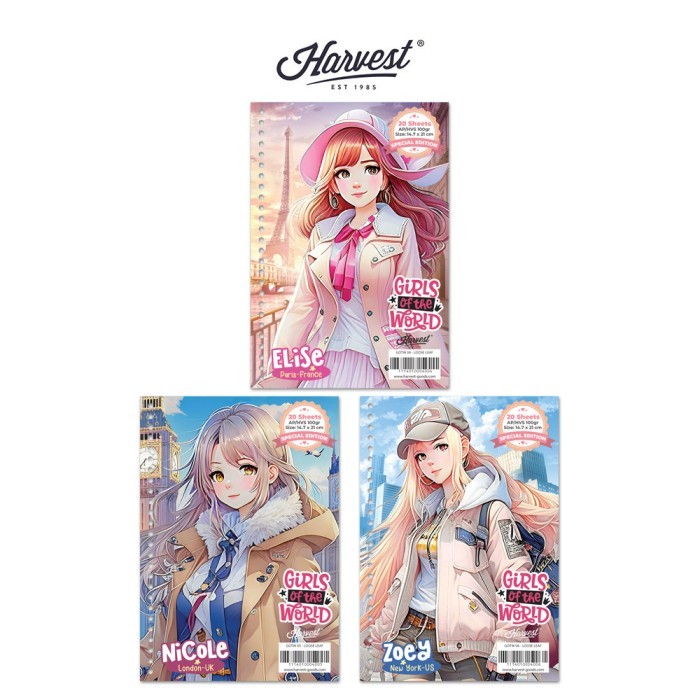 

COD Loose Leaf / Kertas Binder Harvest A5 Girls of The World isi 3 - West
