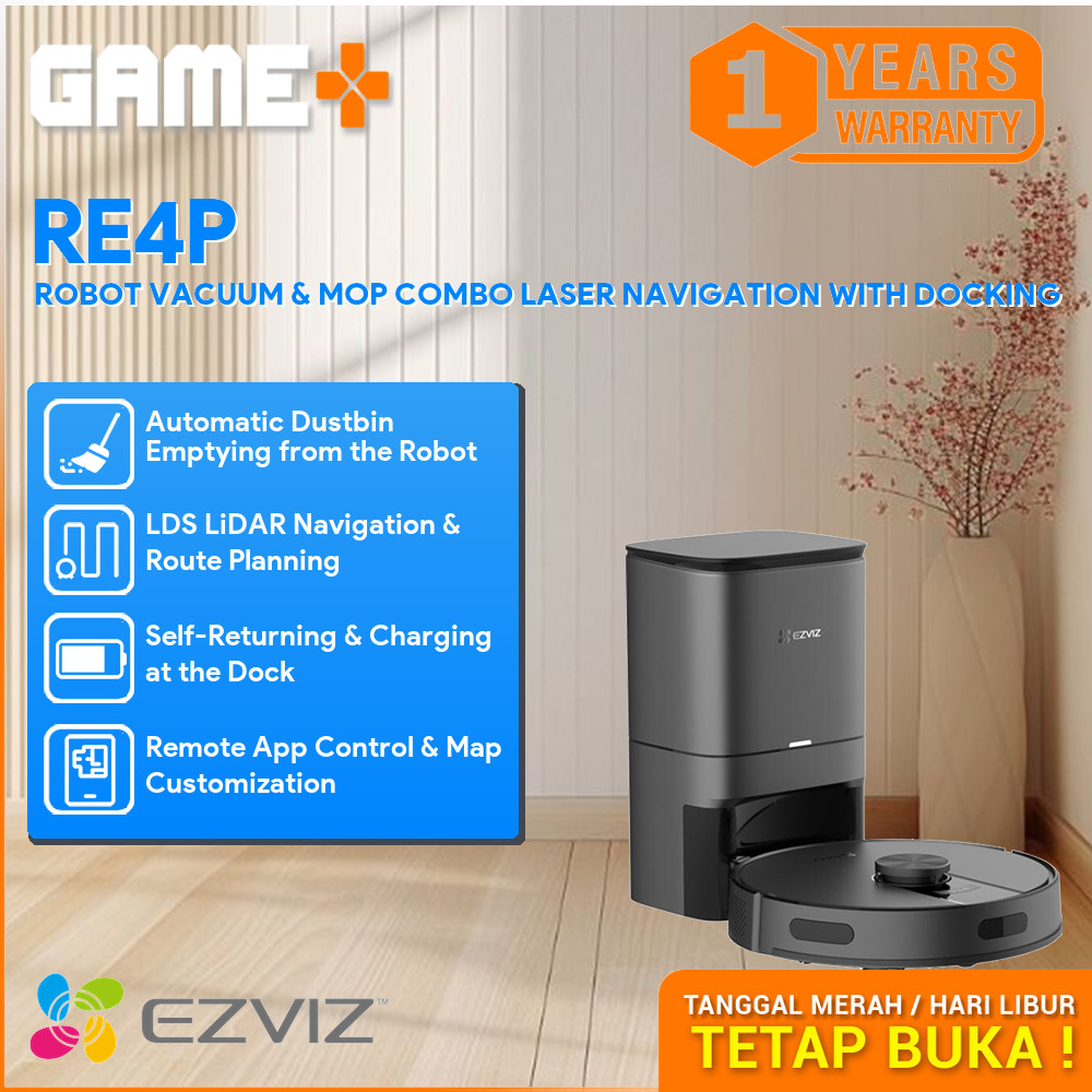EZVIZ RE4P ROBOT VACUUM & MOP COMBO LASER NAVIGATION WITH DOCKING