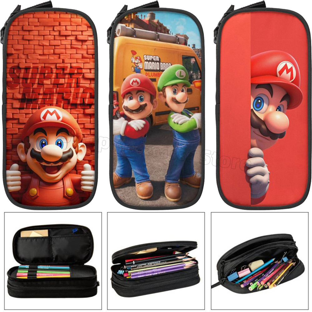 

Super Mario Bros Pencil Case School Pen Bag Art Supplies Oxford Cloth Pencil Pouch Stationery Storage Bag Back To School Gift