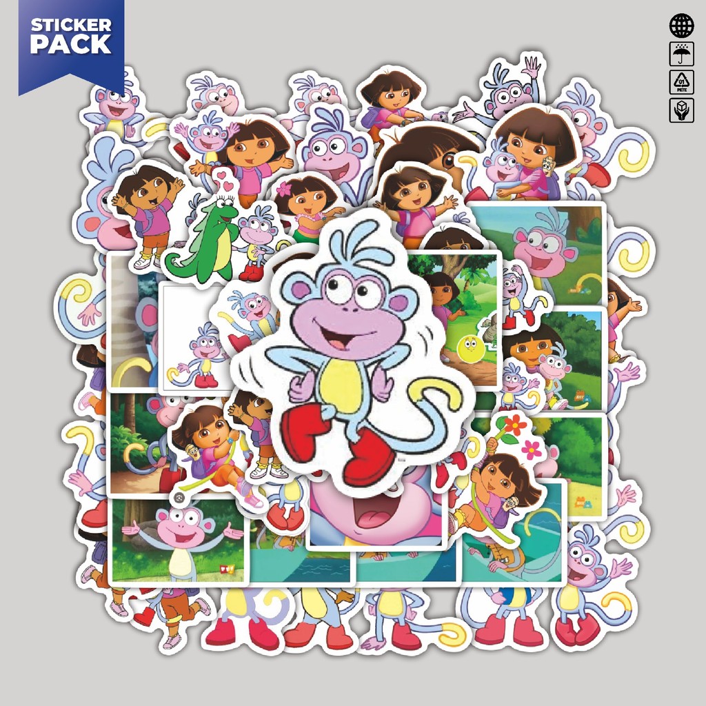 

[100PCS]Stiker Pack Stiker Kartun Boots Dora the Explorer Aesthetic Vinyl Anti Air Dekorasi Sticker Laptop Buku Journal Koper Helm Casing HP Gitar Helm Skateboard