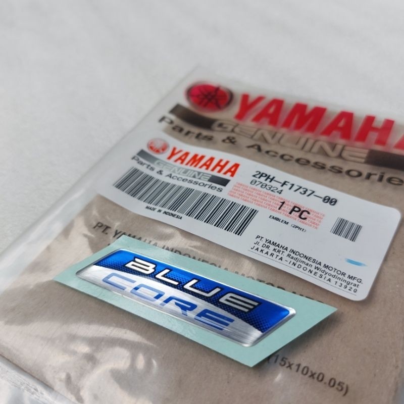 (HB) STIKER LOGO EMBLEM BLUE CORE ORIGINAL YAMAHA 2PH-F1737-00 ASLI