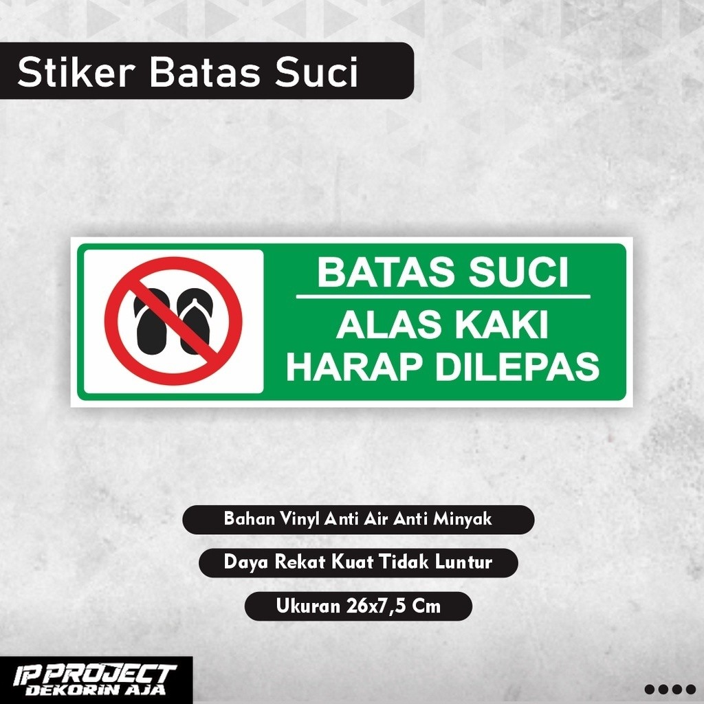 

Stiker batas suci alas kaki harap dilepas / sticker batas suci masjid mushola