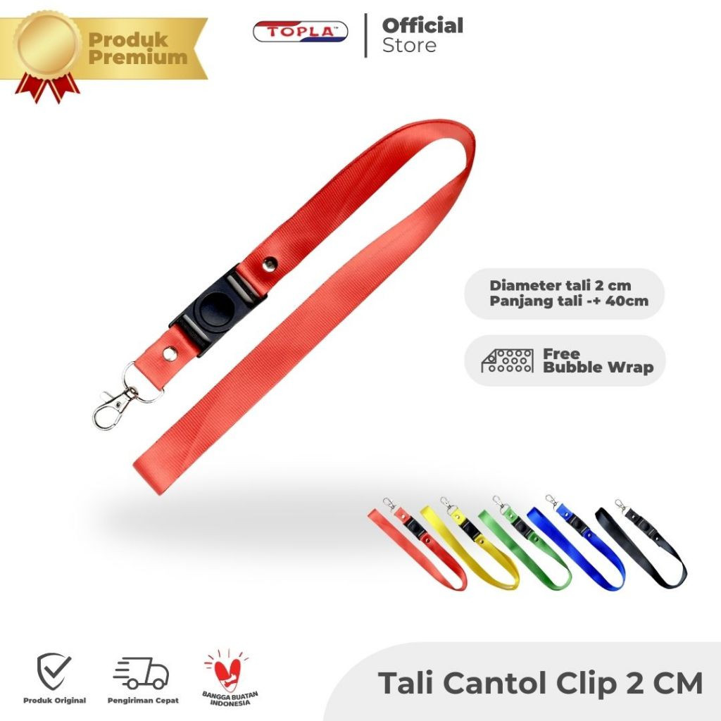 

TOPLA Tali Cantol 2 Cm Clip - Ideal untuk ID Card - Berkualitas & Awet