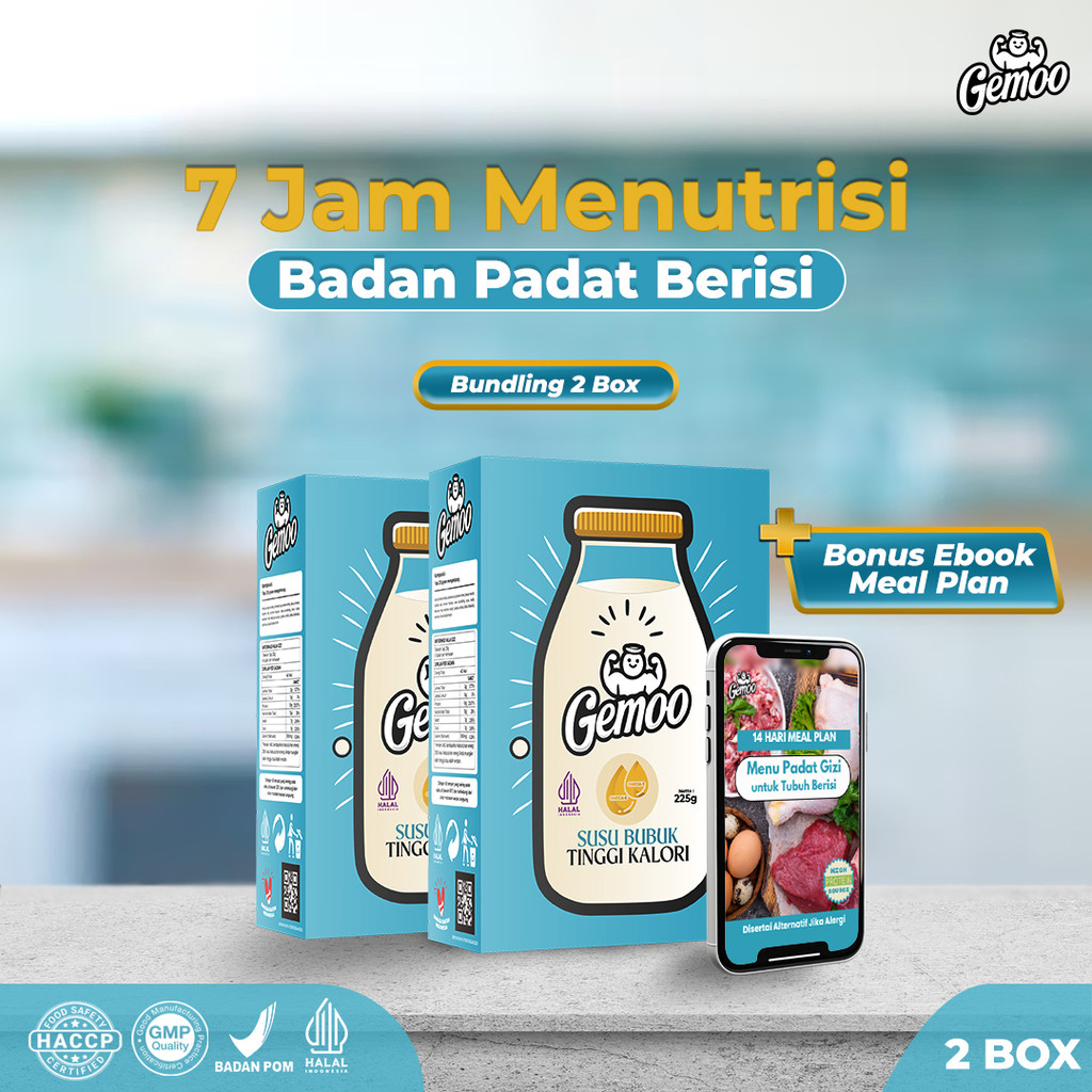 

GEMOO Susu Kambing Susu Kuda - Penggemuk Badan - Rendah Laktosa - Rasa Vanilla Creamy - Isi 2 Box