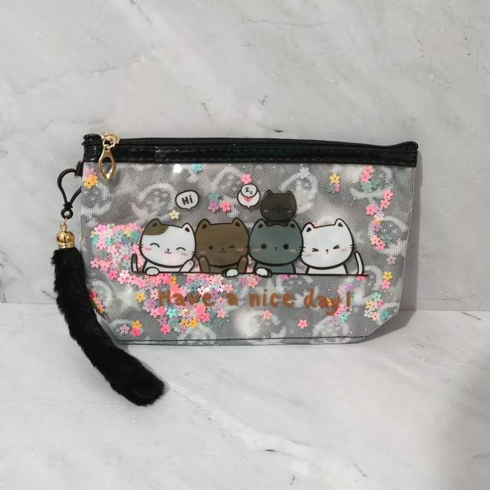 

Pouch Kucing Tempat Kotak Pensil Lucu / Cute Cat Pouch Pencil Case - Hitam
