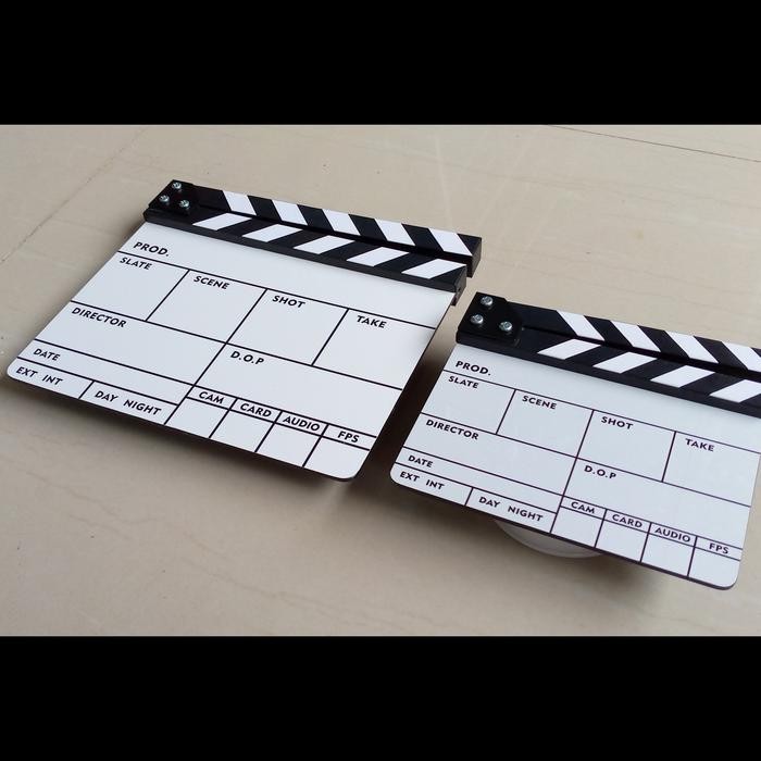 

1 Set Clapper Board Movie Slate 2 Ukuran Black White New Design - Custom Logo