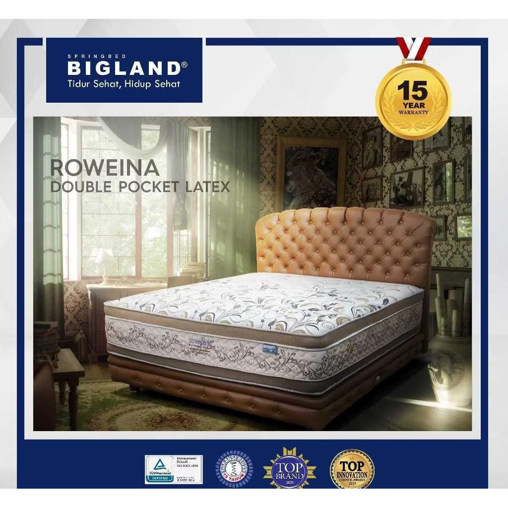 Bigland Springbed Double Pocket Latex T.38 Roweina - Kasur/Set