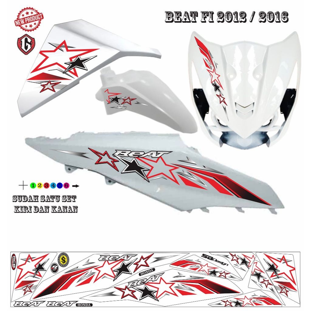 COD / STIKER BEAT FI VARIASI SIMPEL STIKER BEAT FI/BEAT ESP 2012/2016 MOTIP TERBARU