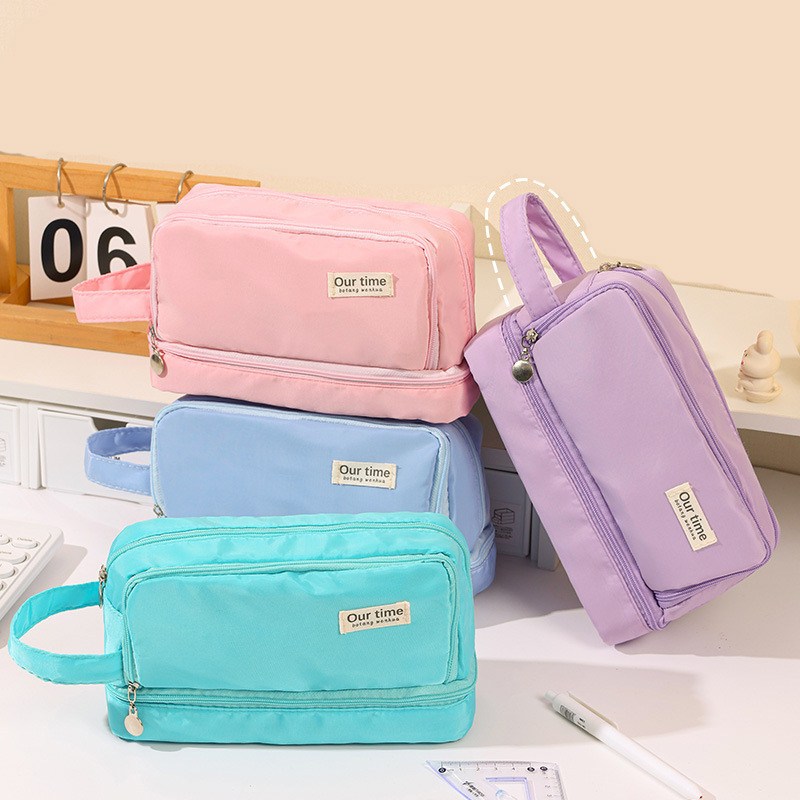 

Student Boat-shaped Large-capacity Multi-functional Hand-held Stationery Box with Simple Storage and Multi-layer Pen Case