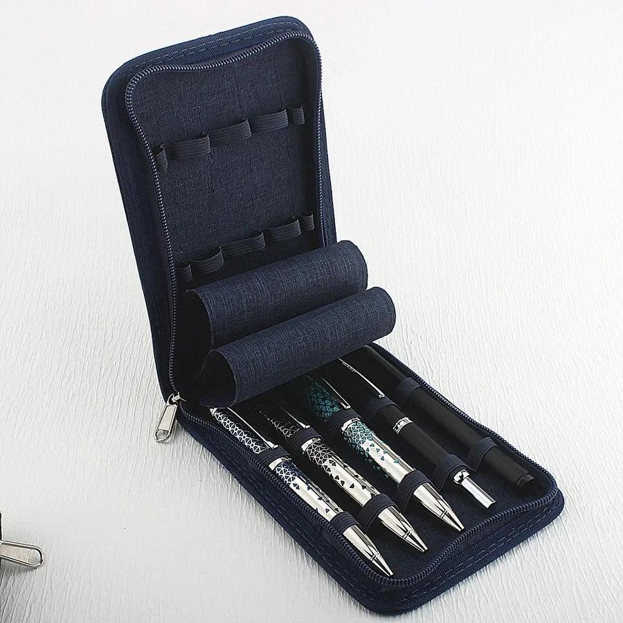 

48 /24/10 Slots Zipper Pen Case Jinhao 10 Retractable Press Fountain Pen Pencil Pouch Bag Canvas Case