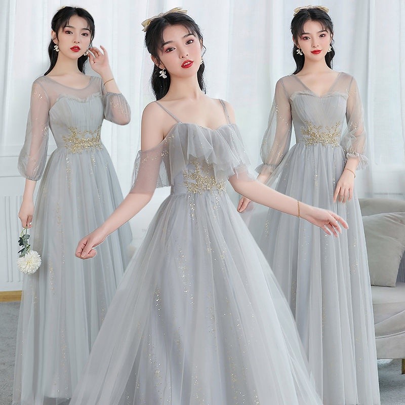 Gaun pengiring pengantin wanita gaya baru biasanya bisa memakai rok panjang hutan temperamen