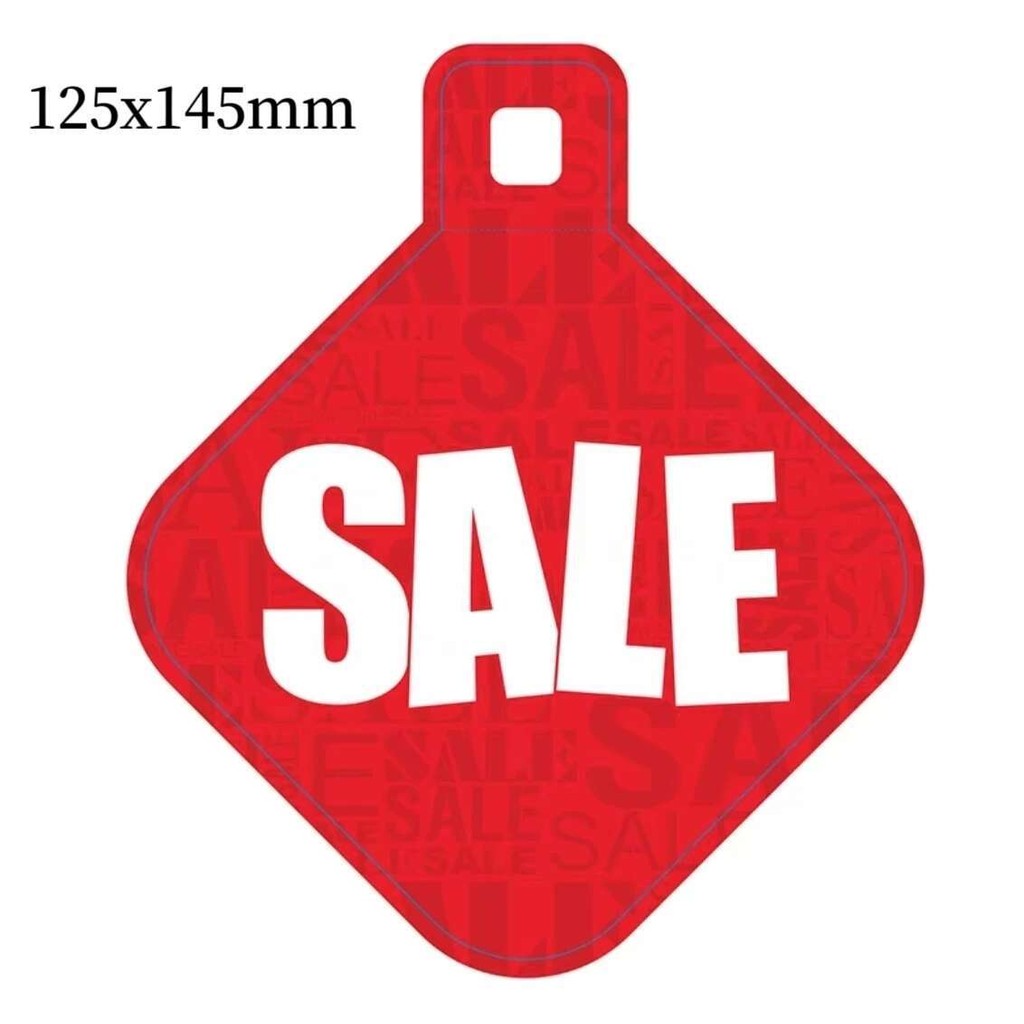 

100pcs Sale Tag With Hanger Eye, Clothing Price Cards Printed Hook Swing Label Promotional Ticket Event Paper Advertising Signs