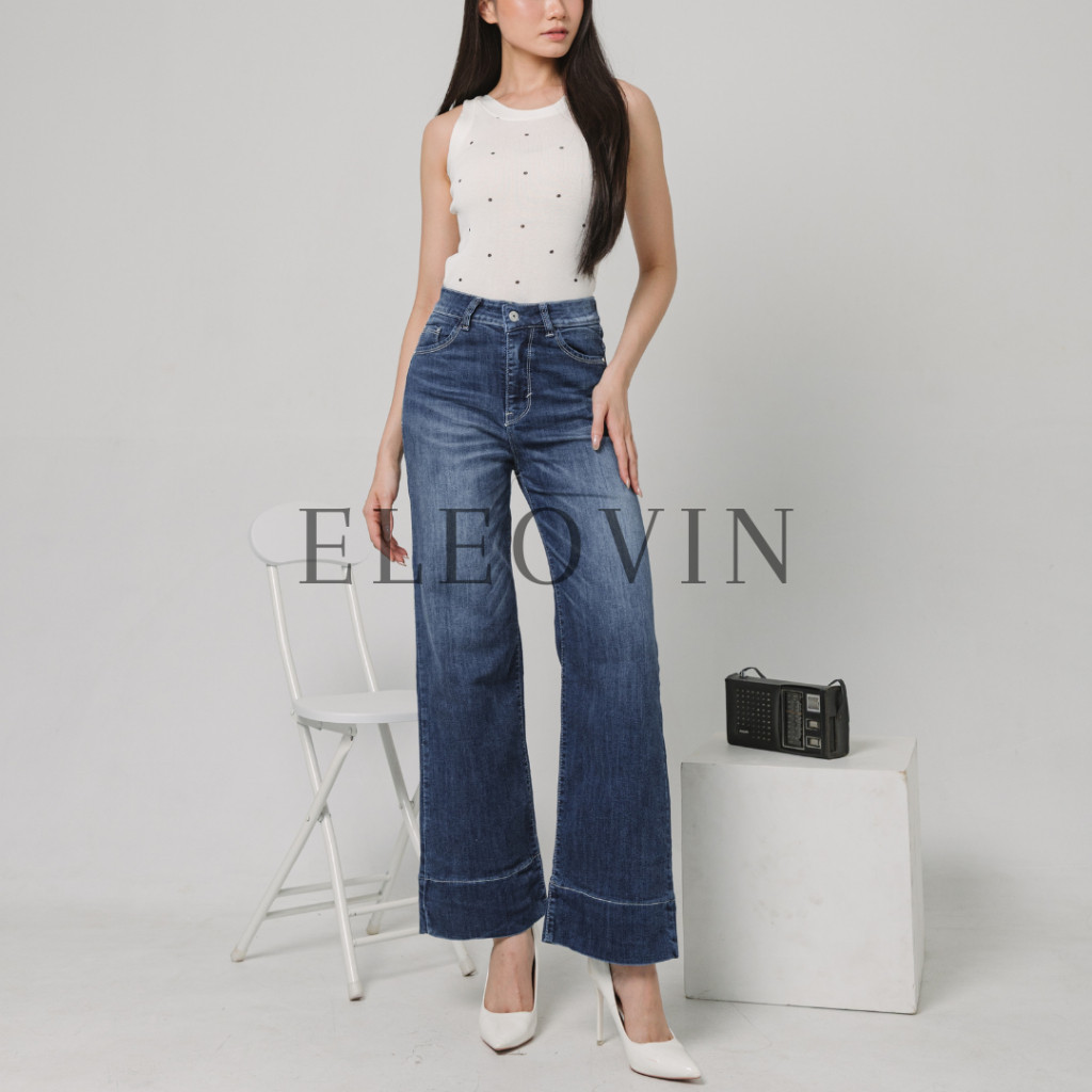 Eleovin Fashion - Jeans Kulot Tommy - Celana Panjang Highwaist Loose Baggy Korean Look Gombrong Jean
