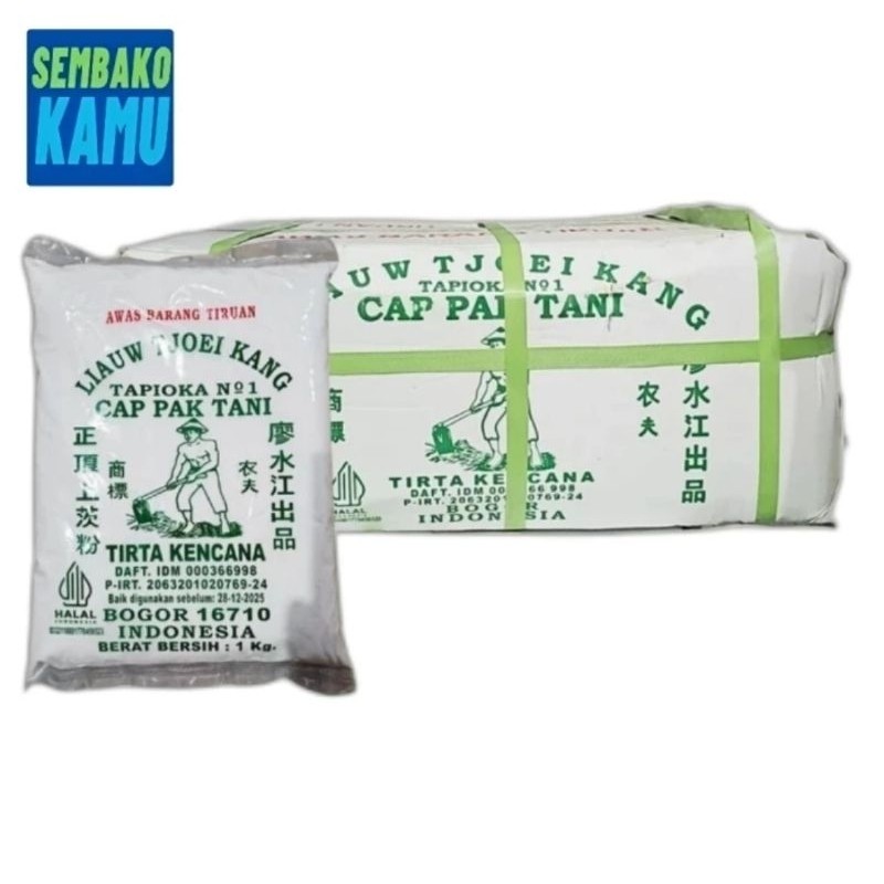 

Tepung Tapioka Pak Tani Liauw Tjoei Kang Asli 1 kg - 1 Dus Isi 25 pcs