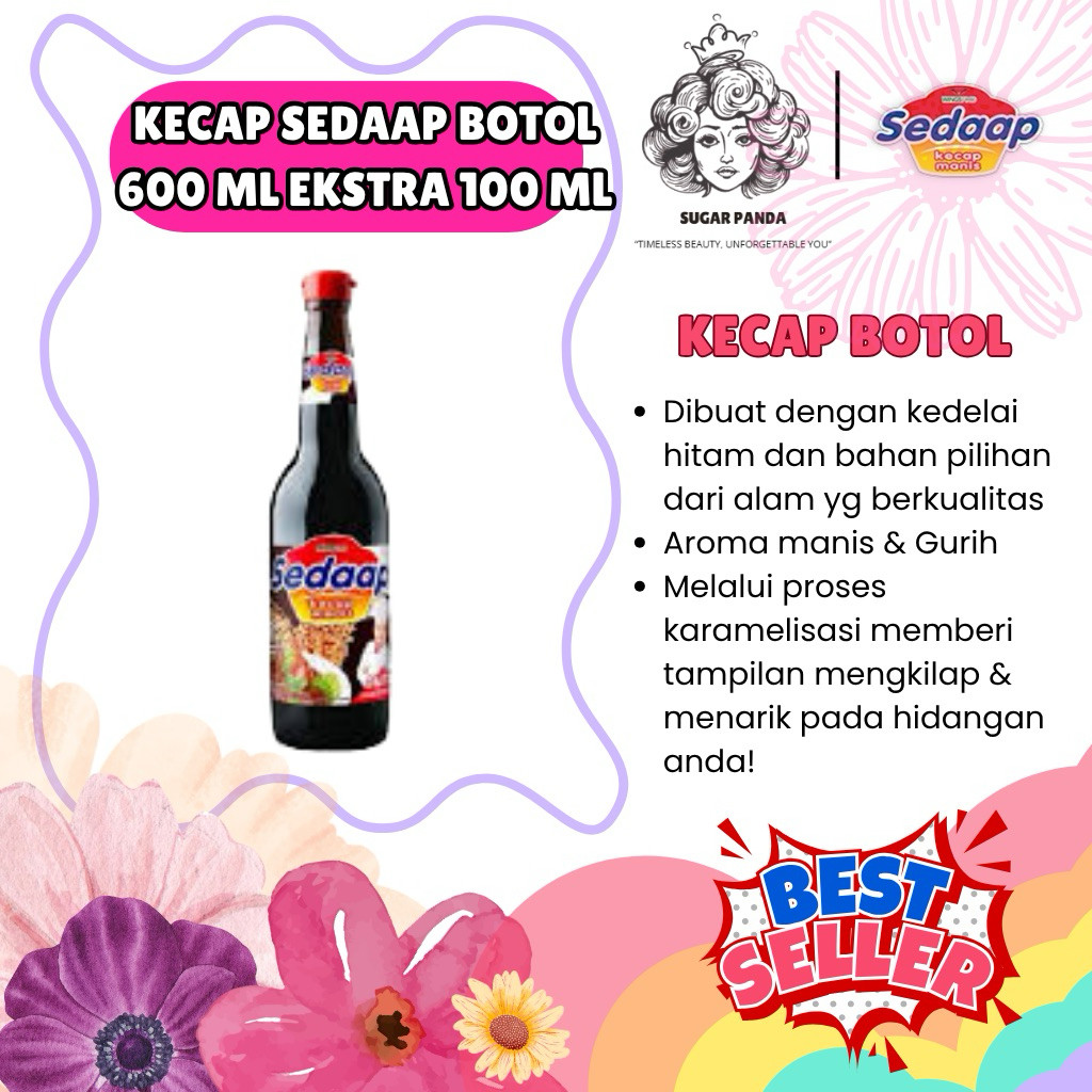 

Kecap Sedaap Botol 600 ml extra 100 ml lebih banyak