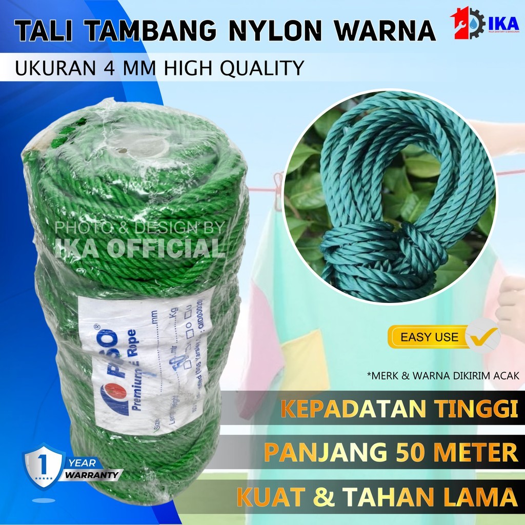 

TALI TAMBANG PLASTIK 4 MM 50 METER / TALI TAMBANG PPD 4 MM / TALI MOBIL PICK UP DAN FUSO / Promo Termurah Tali Tambang 4mm per roll Tali Nylon Nilon / Tali Tambang Plastik Kecil PE 4 mili / Tali Tampar / Tali Layangan / Tali Pertanian - Tali Tenda