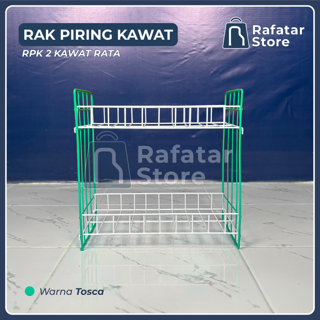 Murmer_Asix Rak Piring Susun 2 Kawat // Rpk 2 Kawat Rata // Rak Piring Mini Wastafel Susun 2 // Rak