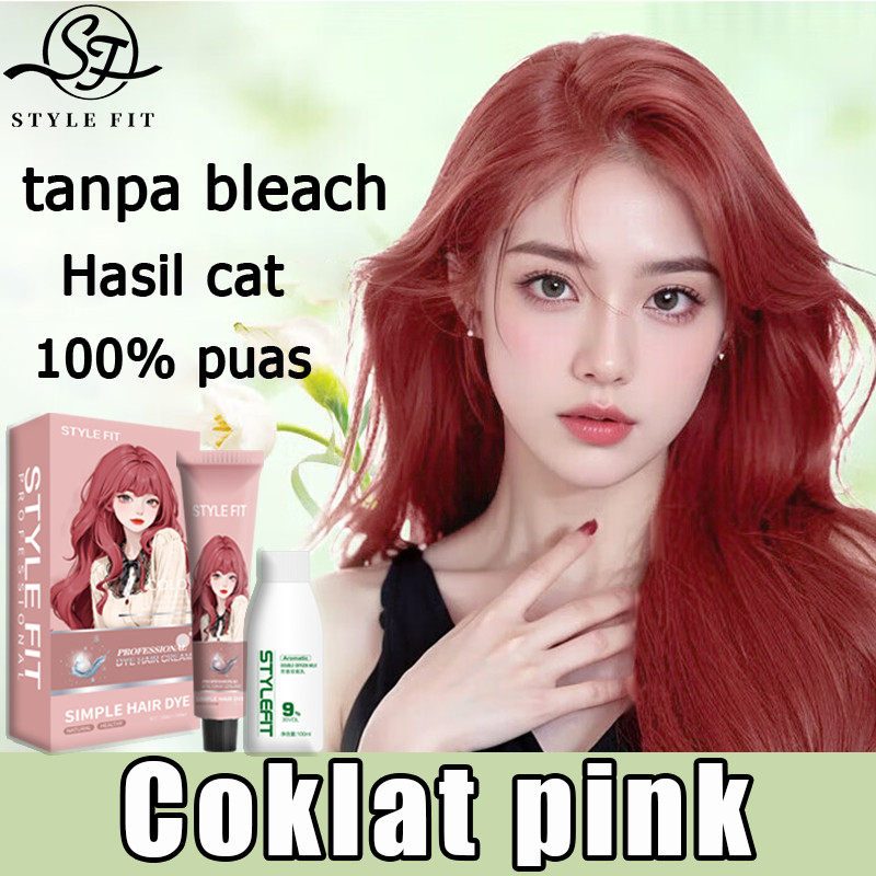 【Warna profesional】 STYLE FIT Coklat pink Cat rambut 200ml  Menangani masalah warna tak menonjol（ash