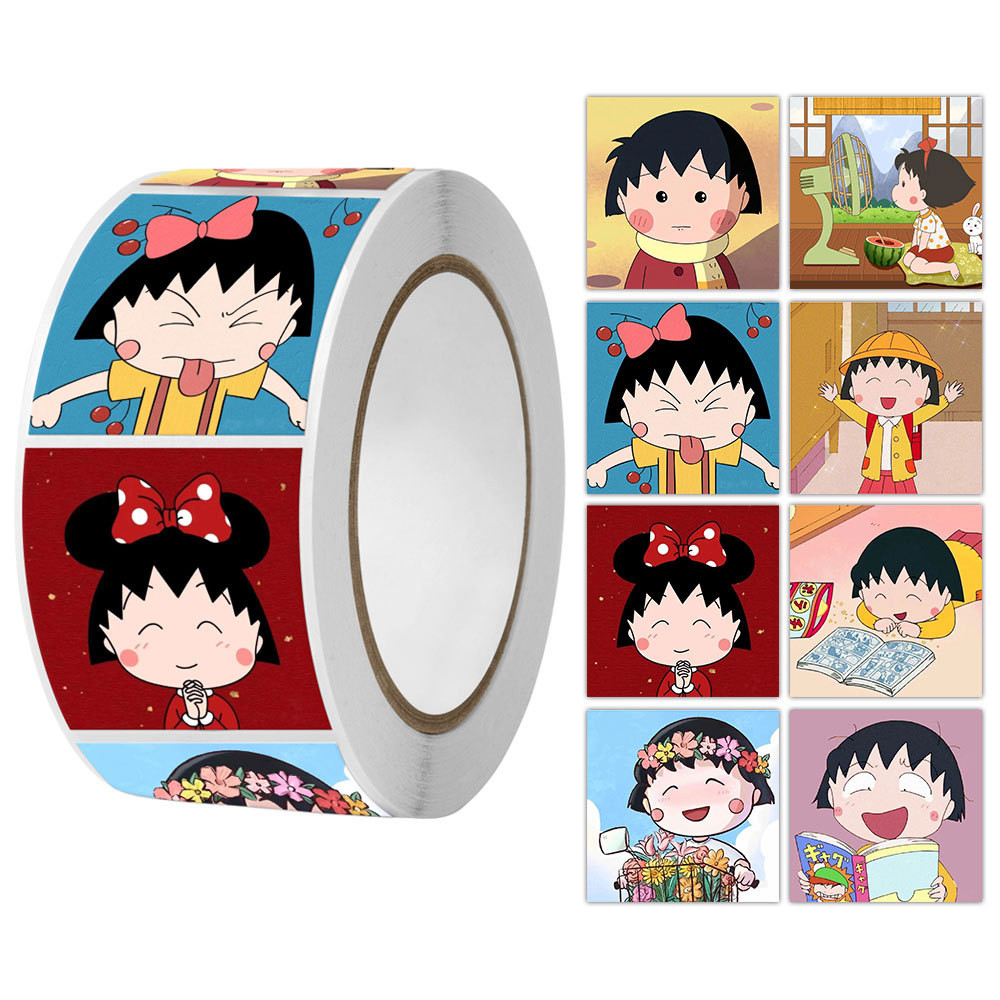

500PC/Roll Classic Anime Chibi Maruko-chan Sealing Stickers For Luggage Phone Case Laptop Notebook Decals Kids Gift