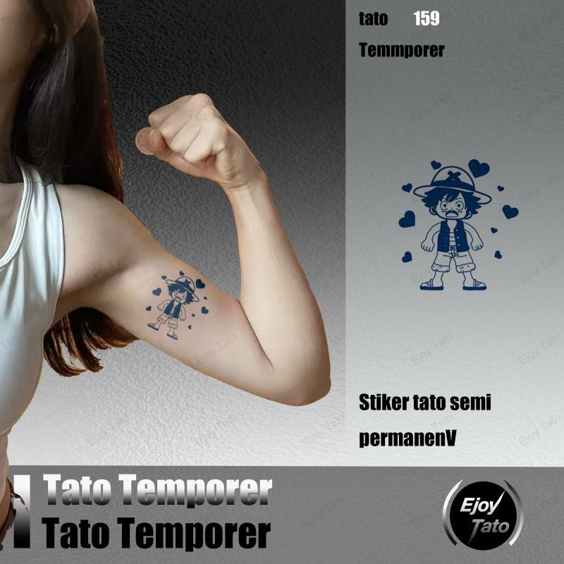 EjoyTato Temporary Tattoo One Piece Cinta Hati Tato Anak Anak Lucu,Anti Air Dan Keringat Bisa Tahan 