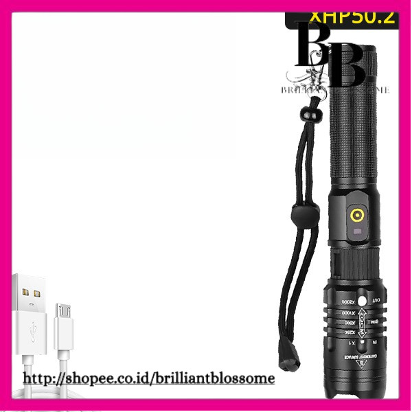 Powerful LED Flashlight XHP70.2 26650 Rechargeable Torch XHP50.2 18650 USB Zoom Lantern XHP50 Huntin