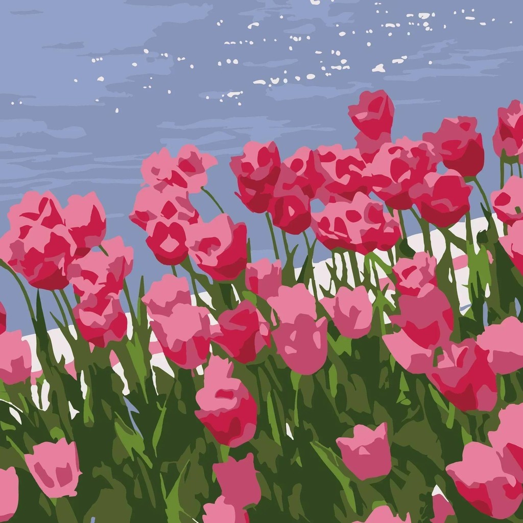 

Tulip DIY Digital Acrylic Flower Painting, Hand-Filled Landscape Painting, Explosion, 22619