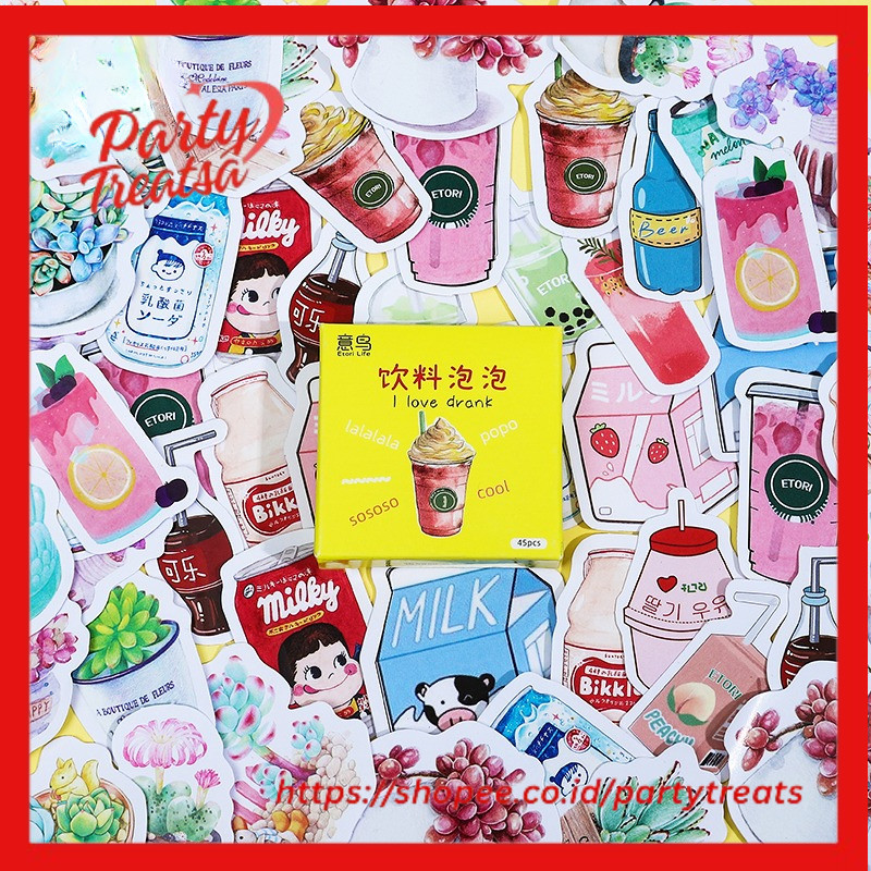 

46 pcs/box Strawberry orchard stamp Decorative Sticker Scrapbooking diy Stick Label Diary Stationery Album Journal Stickers