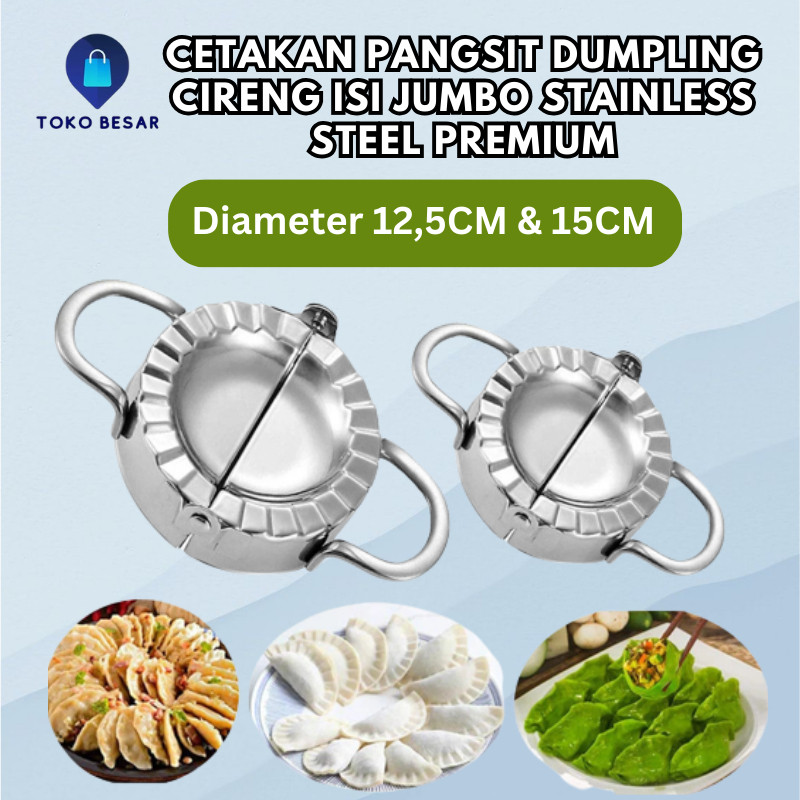 TERMURAH UKURAN BESAR Cetakan Pangsit Pastel Dumpling Mold Dimsum Kuotie Gyoza Pie Stainless Pembuat