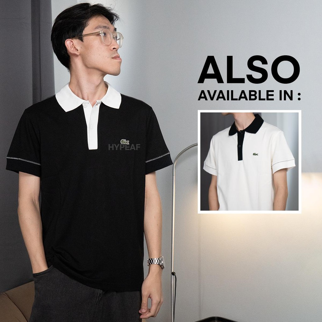 LACOSTE Contrast Stitch Classic Fit Polo Shirt Authentic / Kaos Polo LACOSTE Original