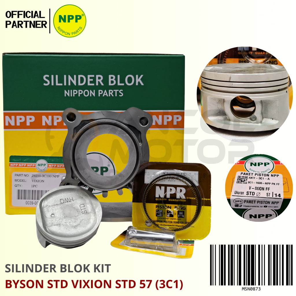 NPP Blok Boring Yamaha Vixion 3C1 NVA NVL 1PA Seher Piston Kit Cylinder Assy Motor Sport