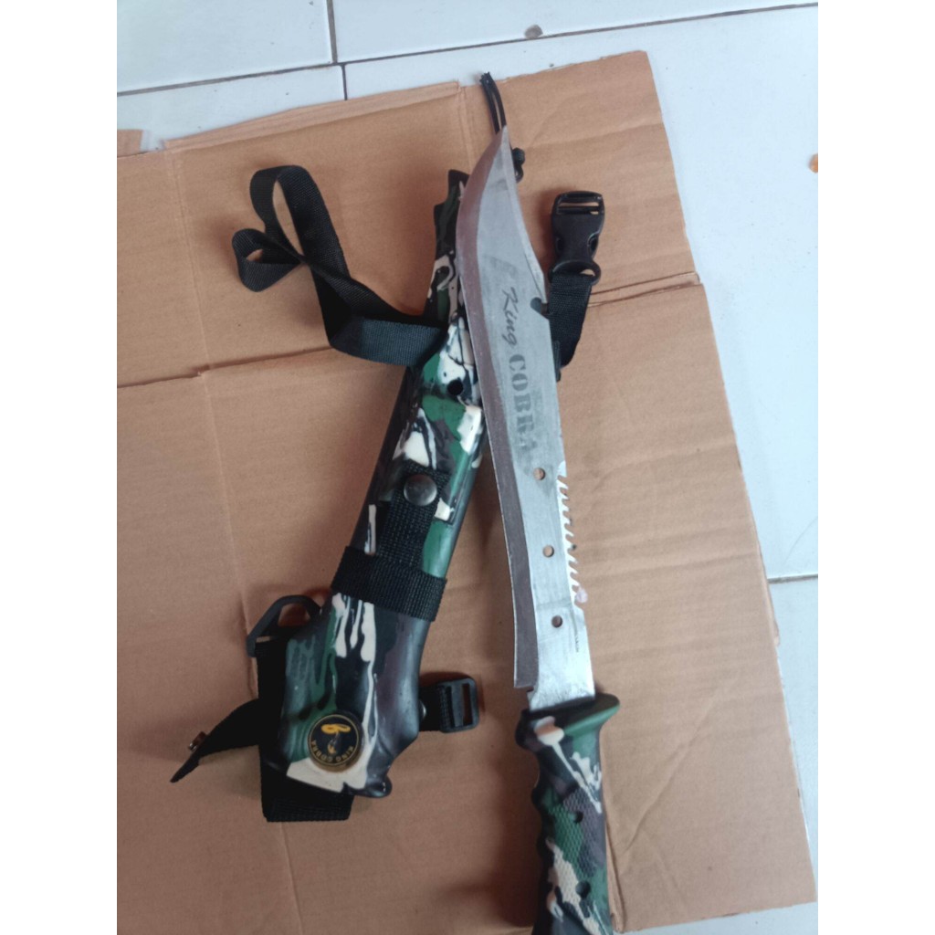 Golok sembelih sapi kerbau hewan kurban bahan baja gergaji HSS Golok pemotong