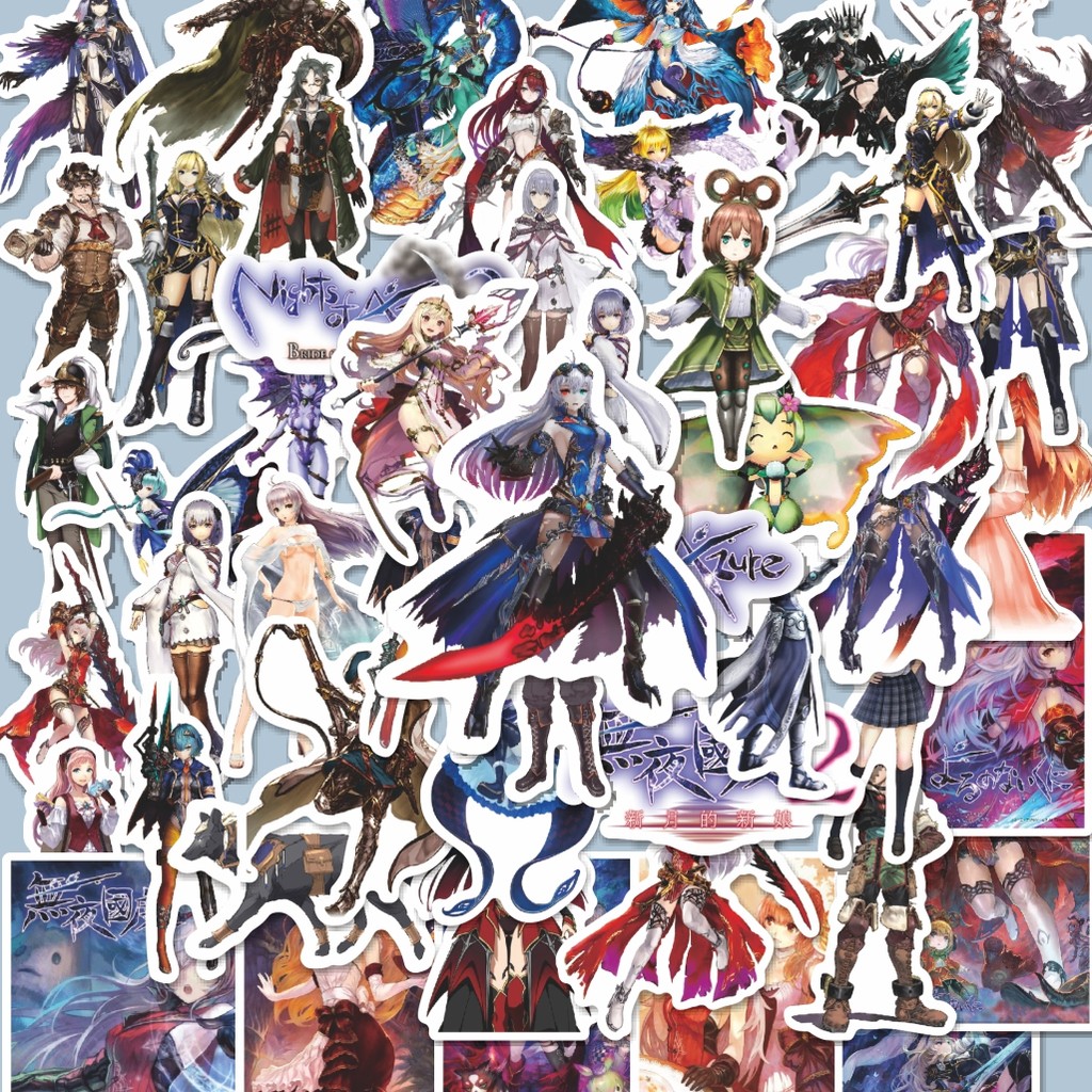 

100PCS Lucu Stiker Game Nights of Azure Char Mix 1 Stiker Aesthetic Stiker Anti Air Stikers Berperekat Waterproof sticker decal buat Motor Helm Buku Journal Koper Casing HP Laptop Botol Minum Hadiah anak