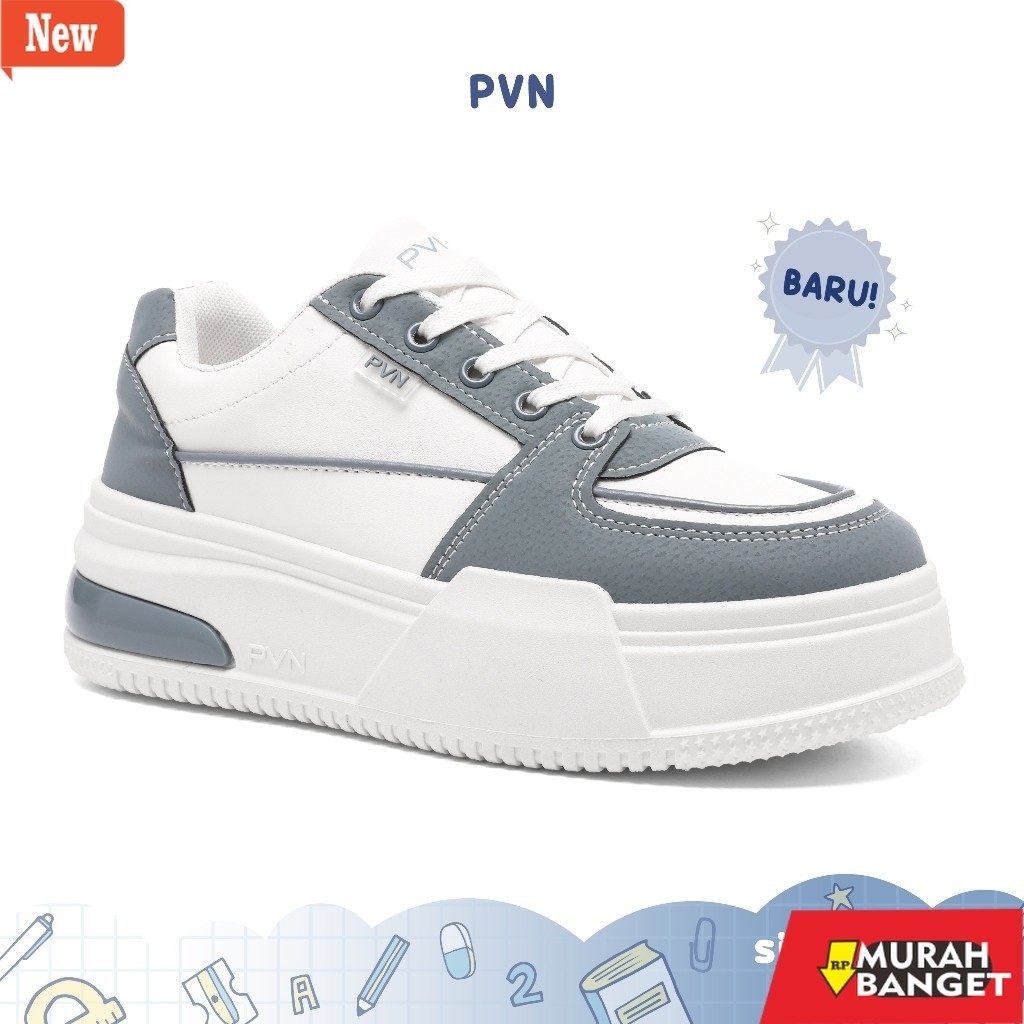 sepatu sneakers wanita original PVN Jaemin Sepatu Sneakers Kets Tali Collection Sepatu Putih Wanita 
