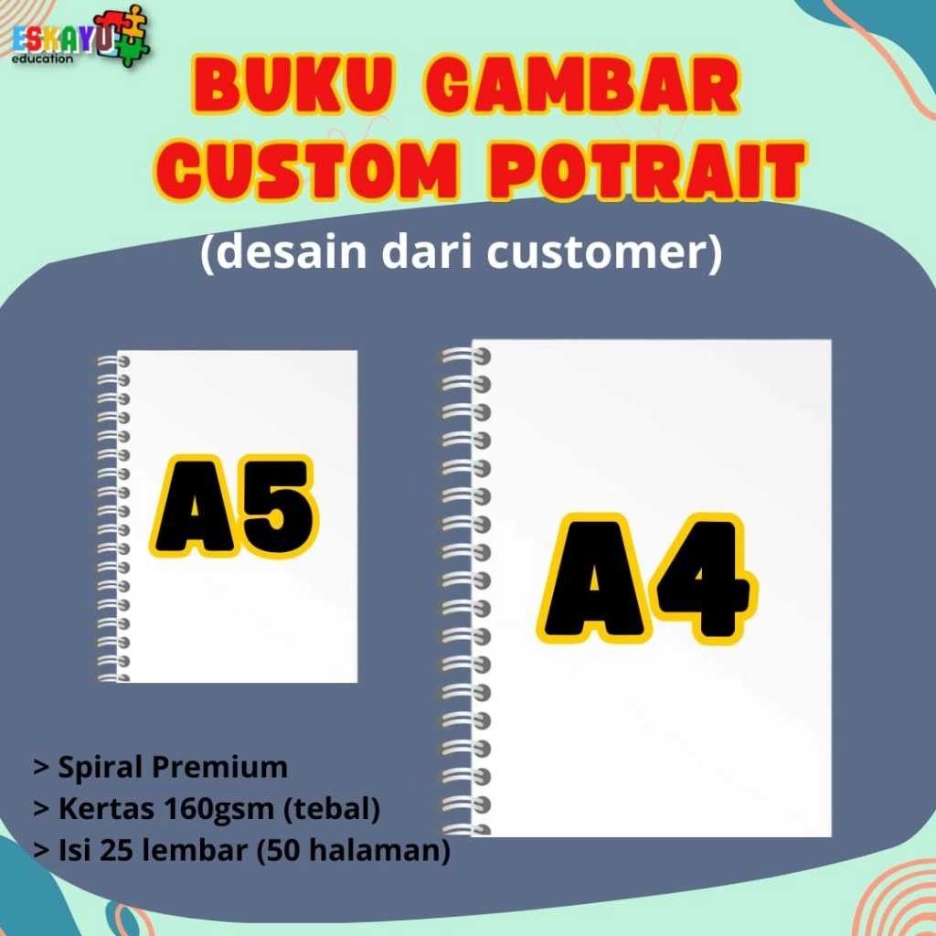 

Buku Gambar Custom Potrait ukuran A5/A4