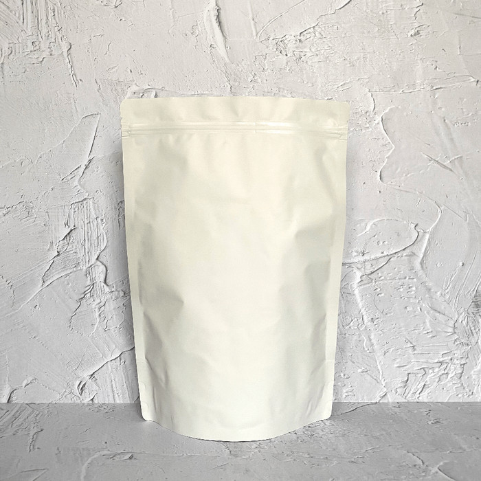 

Kemasan Kopi Standing Pouch 1 kg kilo + ZIPPER - PUTIH *PREMIUM - Putih