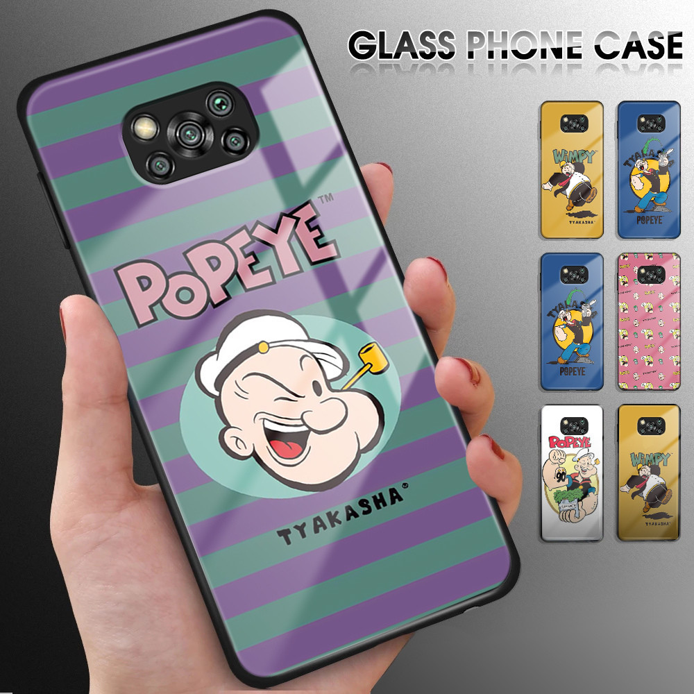 Untuk Xiaomi Poco X3 Pro Poco X3 NFC Poco M3 Pro 4G 5G Luxury Soft Edge Anime Popeye Glossy Casing T